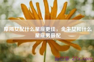 摩羯女配什么星座更佳，金牛女和什么星座男最配