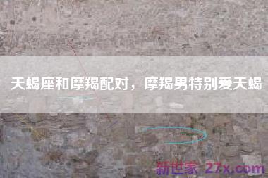 天蝎座和摩羯配对，摩羯男特别爱天蝎
