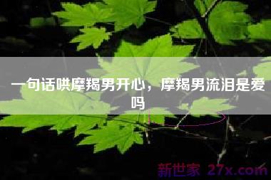 一句话哄摩羯男开心，摩羯男流泪是爱吗