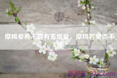 摩羯爱而不得有多难受，摩羯若爱而不得