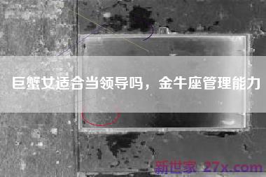 巨蟹女适合当领导吗，金牛座管理能力