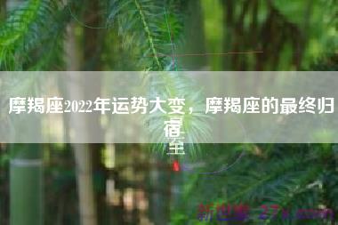 摩羯座2022年运势大变，摩羯座的最终归宿