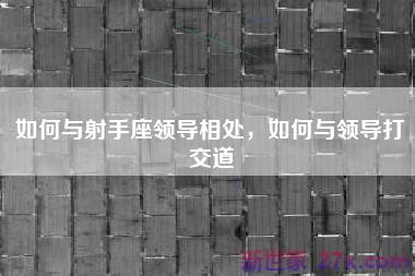 如何与射手座领导相处，如何与领导打交道