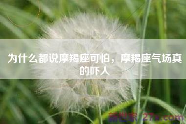 为什么都说摩羯座可怕，摩羯座气场真的吓人