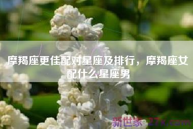 摩羯座更佳配对星座及排行，摩羯座女配什么星座男