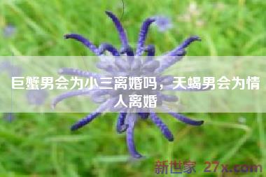 巨蟹男会为小三离婚吗，天蝎男会为情人离婚