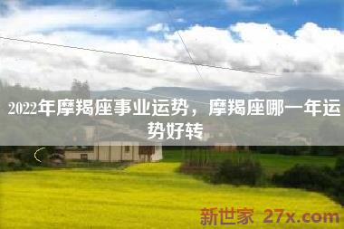 2022年摩羯座事业运势，摩羯座哪一年运势好转