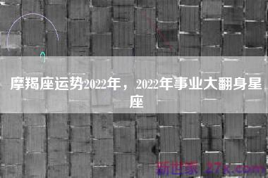 摩羯座运势2022年，2022年事业大翻身星座