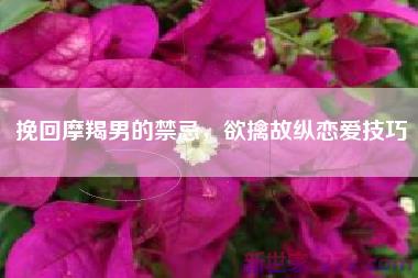 挽回摩羯男的禁忌，欲擒故纵恋爱技巧