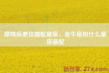 摩羯座更佳婚配星座，金牛座和什么星座最配