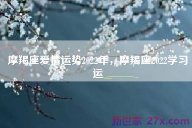 摩羯座爱情运势2022年，摩羯座2022学习运