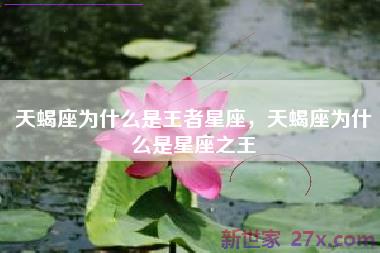 天蝎座为什么是王者星座，天蝎座为什么是星座之王
