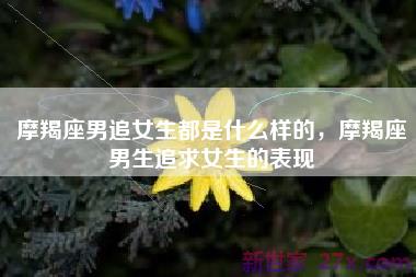 摩羯座男追女生都是什么样的，摩羯座男生追求女生的表现