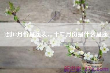1到12月份星座表，十二月份是什么星座