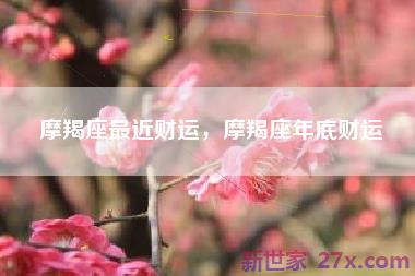 摩羯座最近财运，摩羯座年底财运
