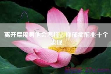 离开摩羯男他会怎样，抑郁症前兆十个表现