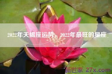 2022年天蝎座运势，2022年最旺的星座