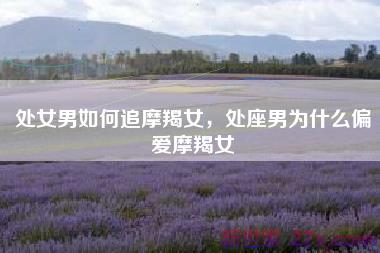 处女男如何追摩羯女，处座男为什么偏爱摩羯女