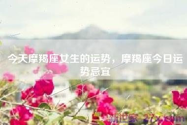 今天摩羯座女生的运势，摩羯座今日运势忌宜