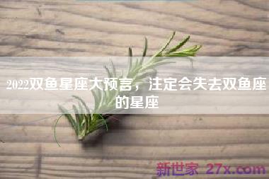 2022双鱼星座大预言，注定会失去双鱼座的星座