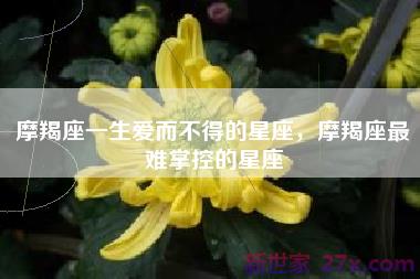 摩羯座一生爱而不得的星座，摩羯座最难掌控的星座