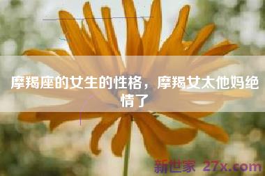 摩羯座的女生的性格，摩羯女太他妈绝情了