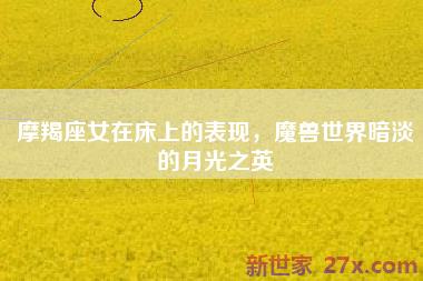 摩羯座女在床上的表现，魔兽世界暗淡的月光之英
