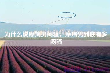 为什么说摩羯男闷骚，摩羯男到底有多闷骚