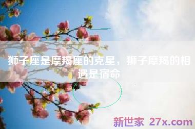 狮子座是摩羯座的克星，狮子摩羯的相遇是宿命