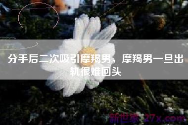 分手后二次吸引摩羯男，摩羯男一旦出轨很难回头