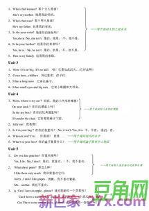 人教版三年级下册英语单词句型 小学三年级下英语句子和单词